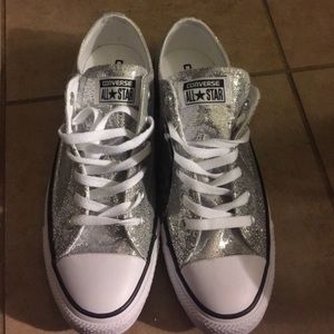 Silver sequin Converse All-Stars